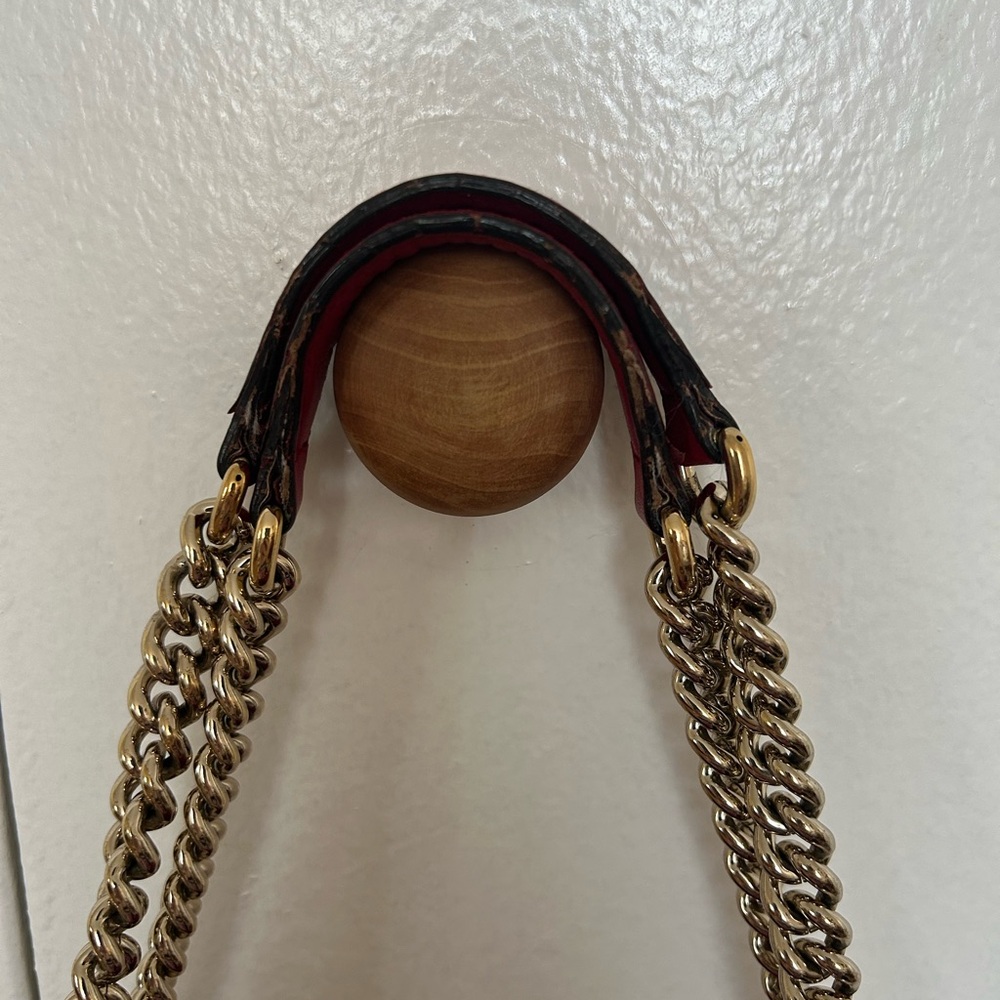 Gucci Cellarius Calfskin Medium Soho Chain Shoulder Bag Vibrant Red - Picture 7 of 8